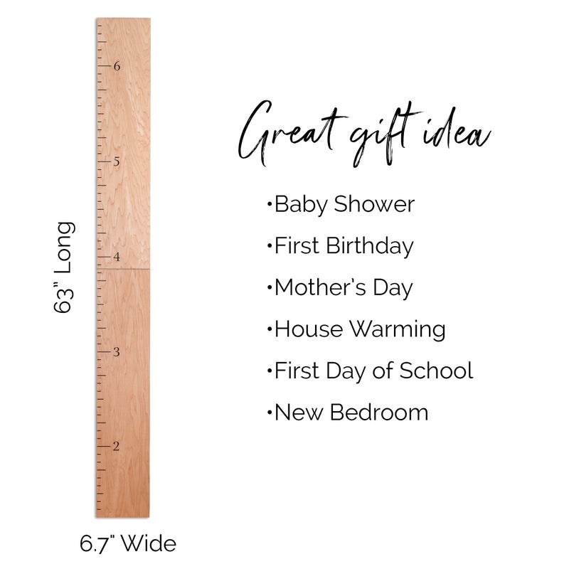 HEADWATERS STUDIO Wood Growth Chart for Wall - Growth Chart Wood Growth Chart for Kids Wooden Ruler Growth Chart Child Height Wall Chart Grow Chart for Wall Kids Wall Ruler Height Chart-Modern Natural - Image 3